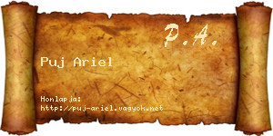 Puj Ariel névjegykártya